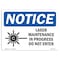 Signmission Sign, 7" H, 10" W, Rigid Plastic, NOTICE Laser Maintenance In Progress Do Not Enter Sign, Landscape OS-NS-P-710-L-15880 - alternate 1